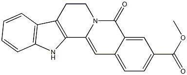 5,7,8,13-Tetrahydro-5-oxobenz[g]indolo[2,3-a]quinolizine-3-carboxylic acid methyl ester Struktur