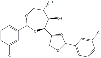 1-O,4-O:5-O,6-O-Bis(3-chlorobenzylidene)-D-glucitol Structure
