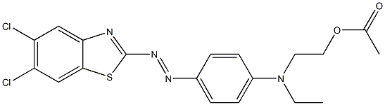 酢酸2-[エチル[4-[(5,6-ジクロロベンゾチアゾール-2-イル)アゾ]フェニル]アミノ]エチル 化学構造式