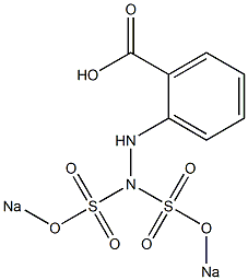 o-[N,N'-Bis(sodiosulfo)hydrazino]benzoic acid 结构式