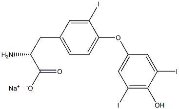(R)-2-Amino-3-[4-(4-hydroxy-3,5-diiodophenoxy)-3-iodophenyl]propanoic acid sodium salt Struktur