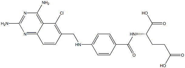 N-[4-[[(5-Chloro-2,4-diaminoquinazoline-6-yl)methyl]amino]benzoyl]-L-glutamic acid Struktur