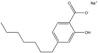 4-Heptyl-2-hydroxybenzoic acid sodium salt Struktur