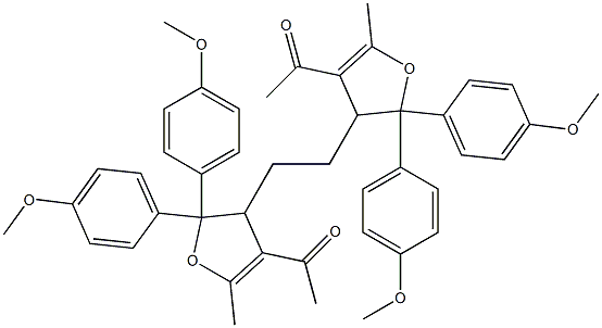 3,3'-(Ethylene)bis[4-acetyl-2,3-dihydro-5-methyl-2,2-bis(4-methoxyphenyl)furan] Struktur