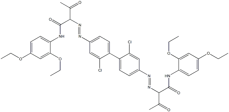 4,4'-Bis[[1-(2,4-diethoxyphenylamino)-1,3-dioxobutan-2-yl]azo]-2,2'-dichloro-1,1'-biphenyl 结构式