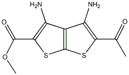 5-アセチル-3,4-ジアミノチエノ[2,3-b]チオフェン-2-カルボン酸メチル 化学構造式