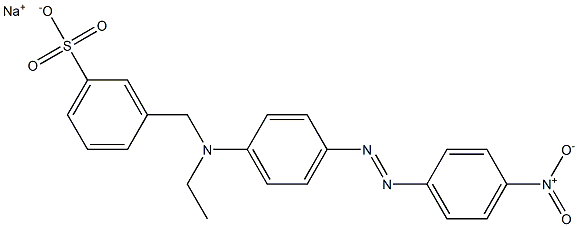 3-[N-Ethyl-N-[4-[(4-nitrophenyl)azo]phenyl]aminomethyl]benzenesulfonic acid sodium salt Struktur