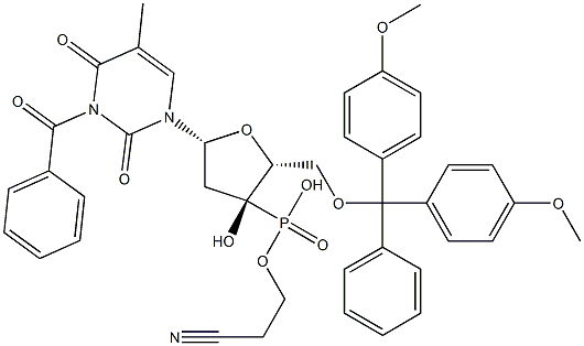5'-O-[Bis(4-methoxyphenyl)(phenyl)methyl]-3-benzoylthymidine 3'-phosphonic acid (2-cyanoethyl) ester