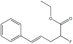 (E)-2-フルオロ-5-フェニル-4-ペンテン酸エチル 化学構造式