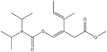 (3Z,4E)-3-[[(Diisopropylamino)carbonyloxy]methylene]-4-methyl-4-hexenoic acid methyl ester Structure