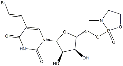 5-[(E)-2-Bromoethenyl]-5'-O-(3-methyl-2-oxo-1,3,2-oxazaphospholidin-2-yl)uridine Structure