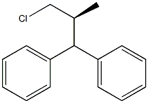 [S,(+)]-3-クロロ-2-メチル-1,1-ジフェニルプロパン 化学構造式