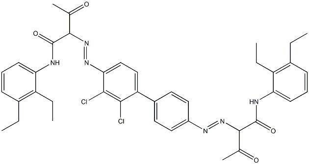 4,4'-Bis[[1-(2,3-diethylphenylamino)-1,3-dioxobutan-2-yl]azo]-2,3-dichloro-1,1'-biphenyl 结构式