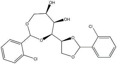 1-O,2-O:3-O,6-O-Bis(2-chlorobenzylidene)-D-glucitol Struktur