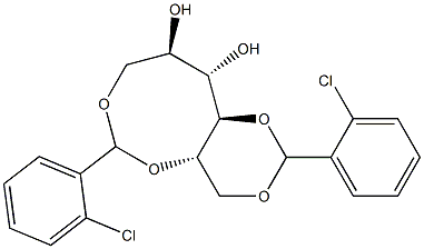 1-O,5-O:4-O,6-O-ビス(2-クロロベンジリデン)-L-グルシトール 化学構造式