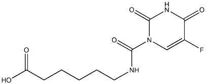 1-(5-カルボキシペンチルカルバモイル)-5-フルオロウラシル 化学構造式