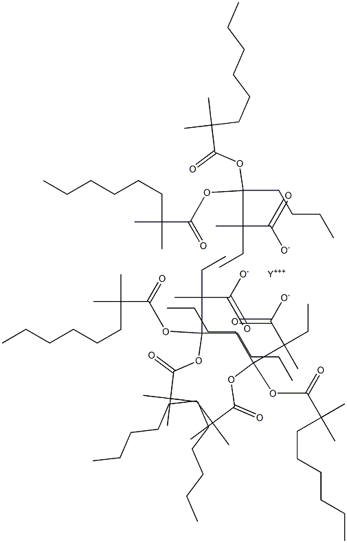 Yttrium bis(2,2-dimethyloctanoate)(2-ethyl-2-methylheptanoate) Struktur