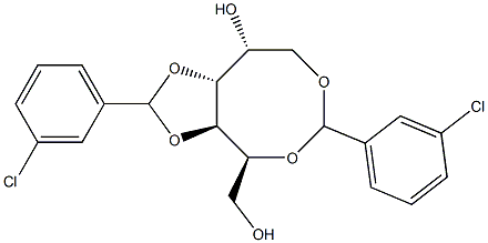 2-O,6-O:3-O,4-O-Bis(3-chlorobenzylidene)-D-glucitol 结构式