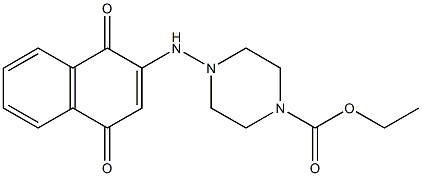 4-[(1,4-Dihydro-1,4-dioxonaphthalen)-2-ylamino]piperazine-1-carboxylic acid ethyl ester Structure