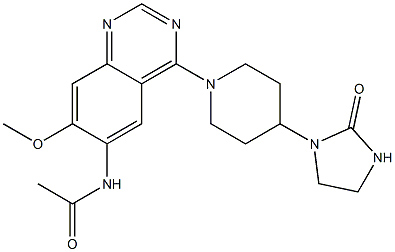 1-[1-(6-Acetylamino-7-methoxyquinazolin-4-yl)-4-piperidinyl]imidazolidin-2-one Struktur