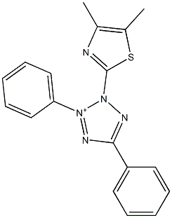 2,5-Diphenyl-3-(4,5-dimethyl-2-thiazolyl)-1,3,4-triaza-2-azonia-1,4-cyclopentadiene Structure