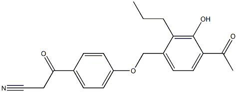 3-[4-(4-Acetyl-3-hydroxy-2-propylbenzyloxy)phenyl]-3-oxopropionitrile 结构式