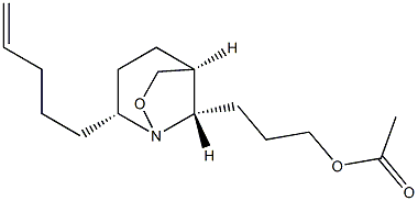 Acetic acid 3-[(2R,5S,8S)-2-(4-pentenyl)-1-aza-7-oxabicyclo[3.2.1]octan-8-yl]propyl ester Struktur