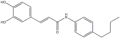 (E)-N-(4-Butylphenyl)-3-(3,4-dihydroxyphenyl)propenamide Structure