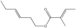 (E)-2-Methyl-2-butenoic acid 3-hexenyl ester Structure