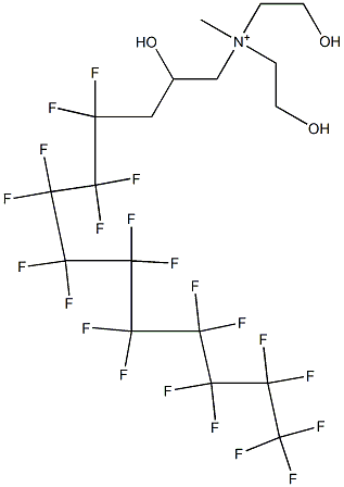4,4,5,5,6,6,7,7,8,8,9,9,10,10,11,11,12,12,13,13,13-Henicosafluoro-2-hydroxy-N,N-bis(2-hydroxyethyl)-N-methyl-1-tridecanaminium Struktur