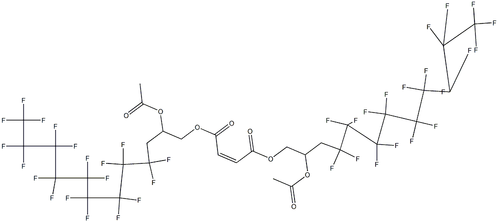 Maleic acid bis(2-acetyloxy-4,4,5,5,6,6,7,7,8,8,9,9,10,10,11,11,12,12,12-nonadecafluorododecyl) ester Struktur