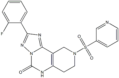2-(2-Fluorophenyl)-6,7,8,9-tetrahydro-8-(3-pyridinylsulfonyl)-1,3,3a,5,8-pentaaza-3aH-benz[e]inden-4(5H)-one Struktur