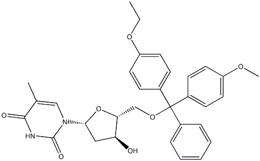 5'-O-[(4-Ethoxyphenyl)(4-methoxyphenyl)(phenyl)methyl]thymidine Structure