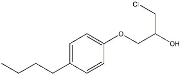 1-(p-ブチルフェノキシ)-3-クロロ-2-プロパノール 化学構造式