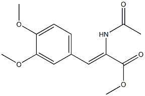 (Z)-2-アセチルアミノ-3-(3,4-ジメトキシフェニル)プロペン酸メチル 化学構造式