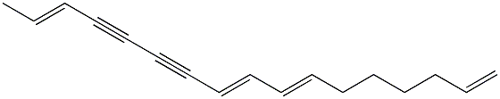 (2E,8E,10E)-ヘプタデカ-2,8,10,16-テトラエン-4,6-ジイン 化学構造式