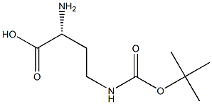 [R,(-)]-2-アミノ-4-(tert-ブチルオキシカルボニルアミノ)酪酸 化学構造式