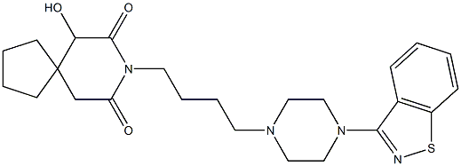 8-[4-[4-(1,2-Benzisothiazol-3-yl)-1-piperazinyl]butyl]-6-hydroxy-8-azaspiro[4.5]decane-7,9-dione Structure