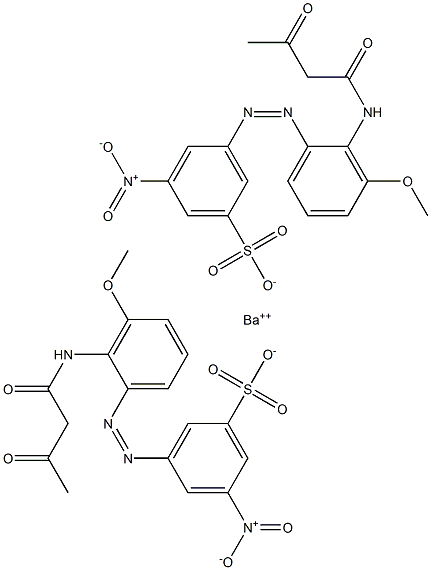 Bis[3-[2-(1,3-dioxobutylamino)-3-methoxyphenylazo]-5-nitrobenzenesulfonic acid]barium salt 结构式