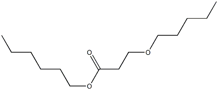3-(ペンチルオキシ)プロピオン酸ヘキシル 化学構造式