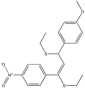 (E)-1,3-Bis(ethylthio)-1-(4-nitrophenyl)-3-(4-methoxyphenyl)-1-propene Structure