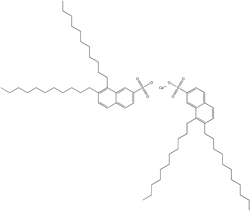 Bis(7,8-diundecyl-2-naphthalenesulfonic acid)calcium salt Structure