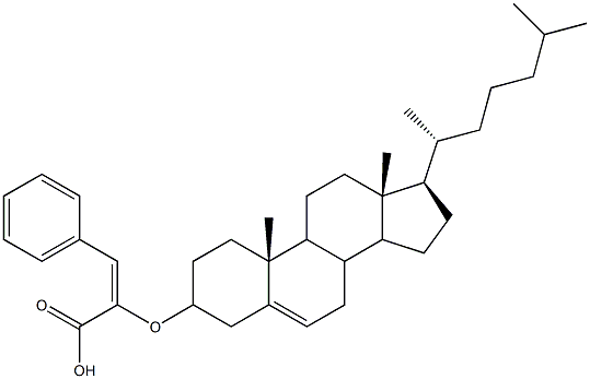 (E)-2-[(Cholest-5-en-3-yl)oxy]-3-phenylpropenoic acid Struktur