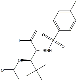 Acetic acid (1R,2R)-1-tert-butyl-2-(tosylamino)-3-iodo-3-butenyl ester Struktur