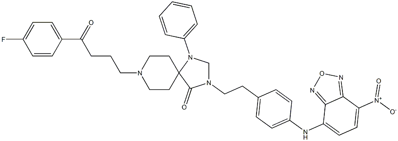 8-[4-(4-Fluorophenyl)-4-oxobutyl]-3-[2-[4-(7-nitro-2,1,3-benzoxadiazol-4-ylamino)phenyl]ethyl]-1-phenyl-1,3,8-triazaspiro[4.5]decan-4-one Structure