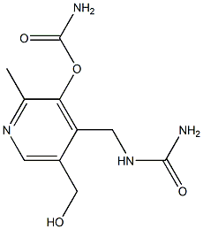 カルバミド酸2-メチル-5-(ヒドロキシメチル)-4-(ウレイドメチル)-3-ピリジル 化学構造式