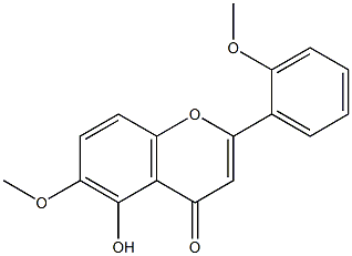 5-ヒドロキシ-2',6-ジメトキシフラボン 化学構造式