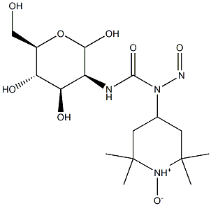 2,2,6,6-Tetramethyl-4-[[(2-deoxy-D-glucopyranos-2-yl)aminocarbonyl]nitrosoamino]piperidine 1-oxide Structure