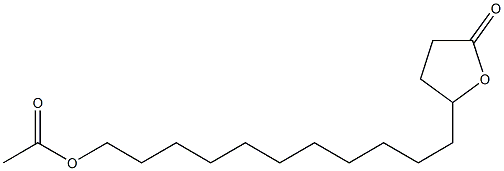 Acetic acid 11-(5-oxooxolan-2-yl)undecyl ester Structure