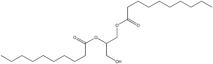 (+)-L-グリセロール1,2-ジデカノアート 化学構造式